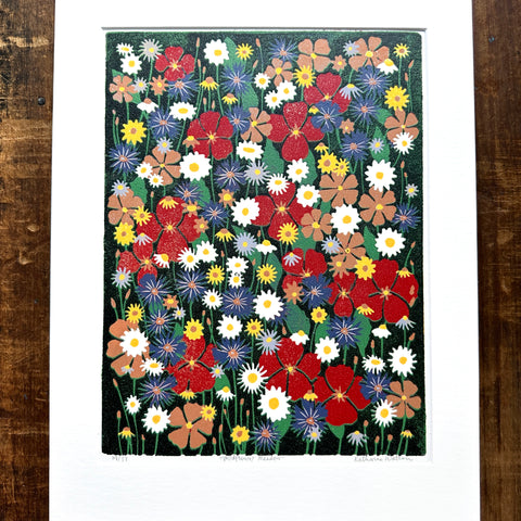 Hand Block Printed "Wildflower Meadow" Reduction Print - No. 14