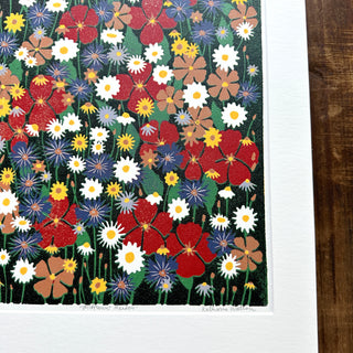 Hand Block Printed "Wildflower Meadow" Reduction Print - No. 14