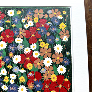 Hand Block Printed "Wildflower Meadow" Reduction Print - No. 14