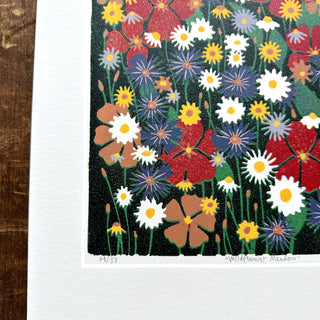 Hand Block Printed "Wildflower Meadow" Reduction Print - No. 14