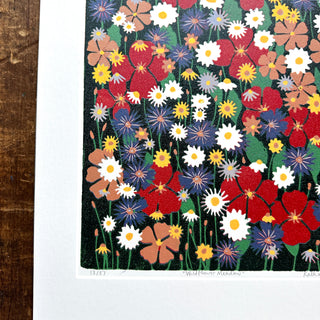 Hand Block Printed "Wildflower Meadow" Reduction Print - No. 13