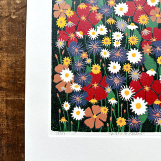 Hand Block Printed "Wildflower Meadow" Reduction Print - No. 13