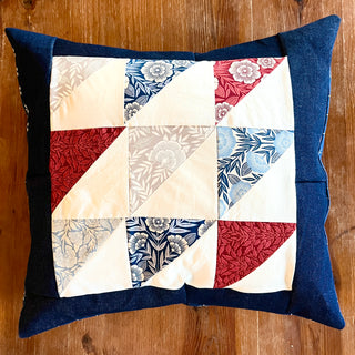 Hand Quilted Denim Pillow