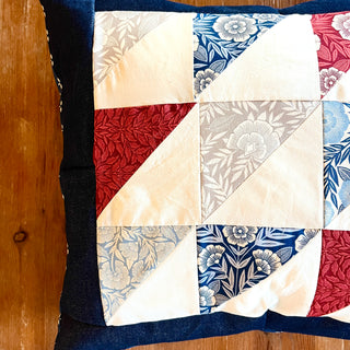 Hand Quilted Denim Pillow