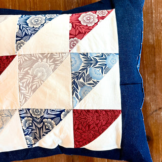 Hand Quilted Denim Pillow