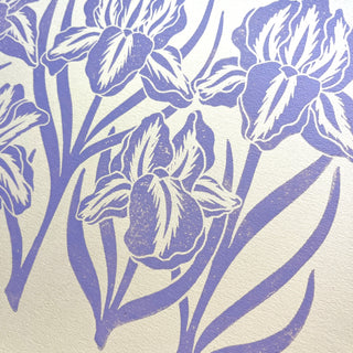 SECONDS : Hand Block Printed Iris Art Print - No. 5771
