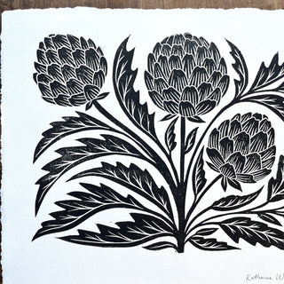 SECONDS: Hand Block Printed Artichoke Art Print - No. 3138