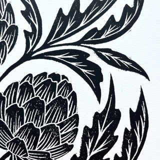 SECONDS: Hand Block Printed Artichoke Art Print - No. 3138