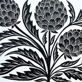 SECONDS: Hand Block Printed Artichoke Art Print - No. 3138