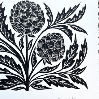 SECONDS: Hand Block Printed Artichoke Art Print - No. 3138