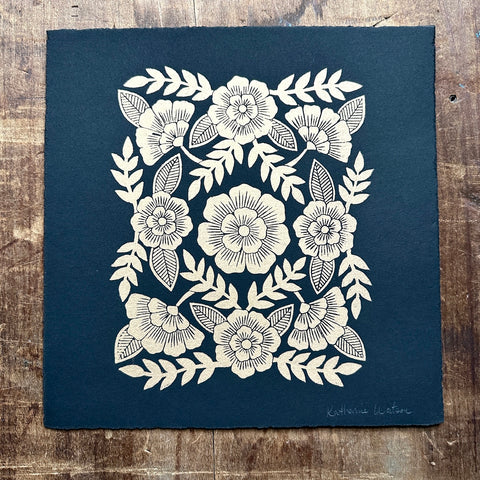 Hand Block Printed Art Print - No. 5050