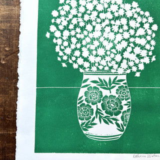 SECONDS : Hand Block Printed Vase Art Print - No. 5346