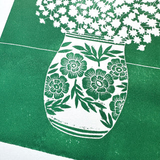 SECONDS : Hand Block Printed Vase Art Print - No. 5346