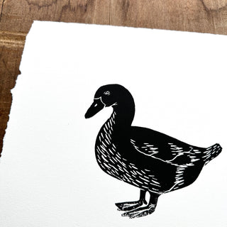 Hand Block Printed Duck Art Print - No. 5068