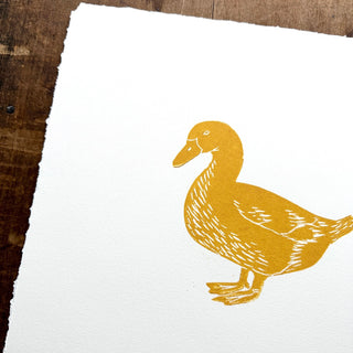 Hand Block Printed Duck Art Print - No. 5069