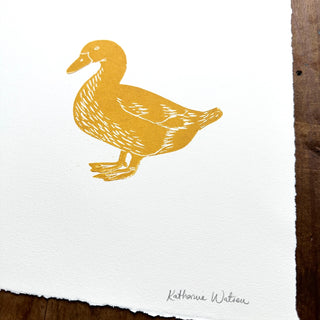 Hand Block Printed Duck Art Print - No. 5069