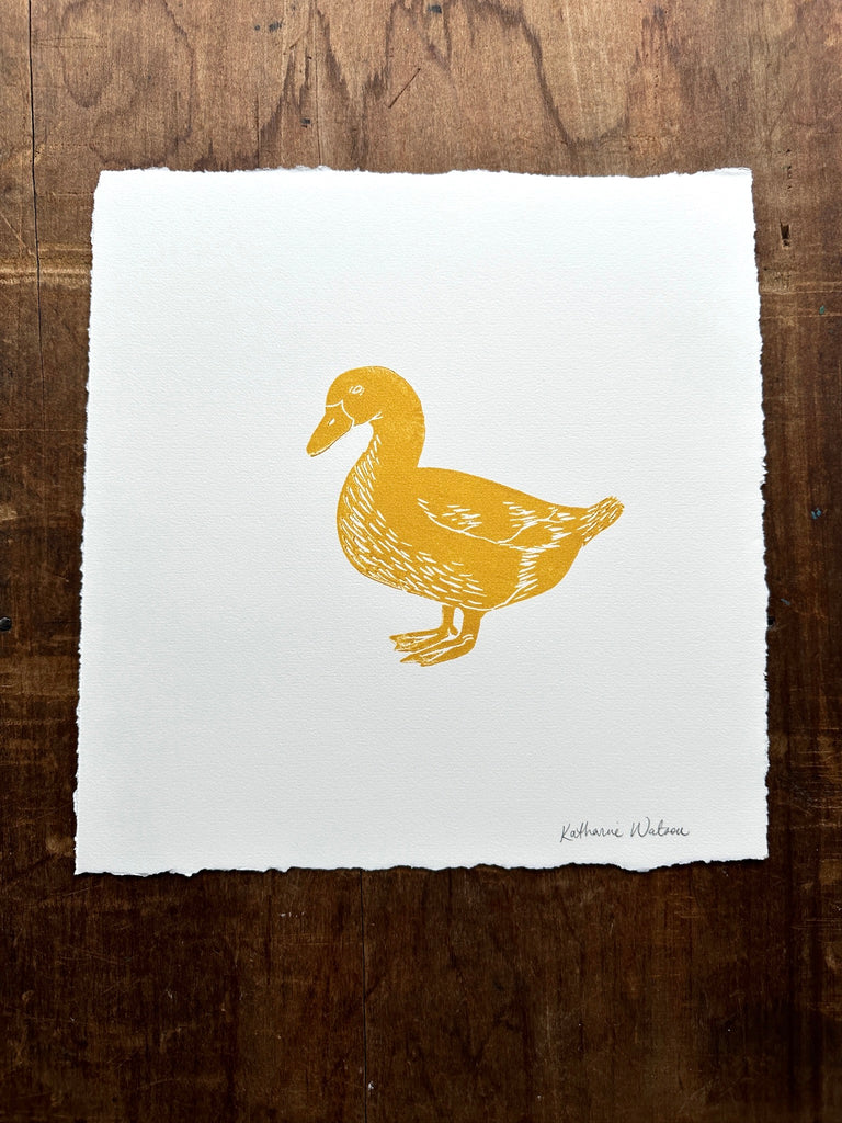 Hand Block Printed Duck Art Print - No. 5071