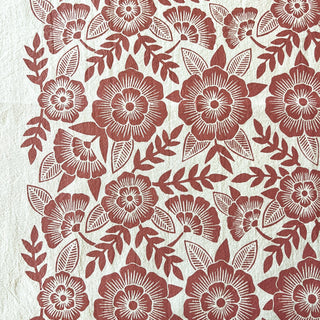 Red Clay Floral Tea Towel
