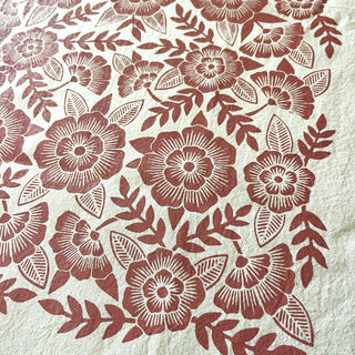 Red Clay Floral Tea Towel