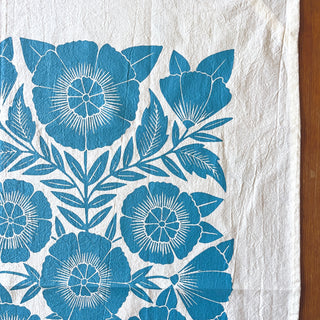 Blue Floral Tea Towel
