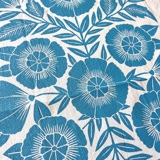 Blue Floral Tea Towel