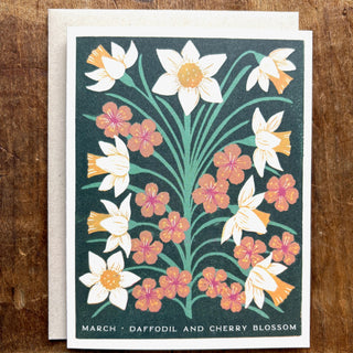 Birth Month Flowers: March Greeting Card