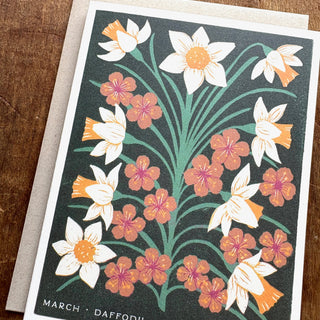 Birth Month Flowers: March Greeting Card