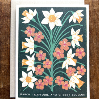 Birth Month Flowers: March Greeting Card