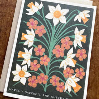 Birth Month Flowers: March Greeting Card