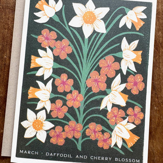 Birth Month Flowers: March Greeting Card