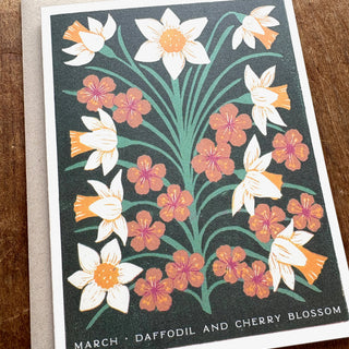 Birth Month Flowers: March Greeting Card
