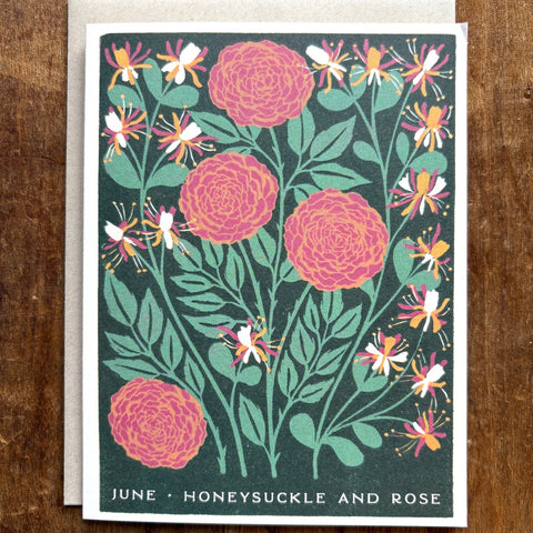 Birth Month Flowers: June Greeting Card