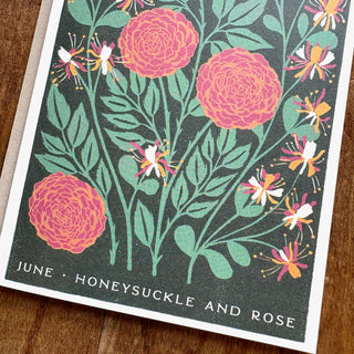 Birth Month Flowers: June Greeting Card