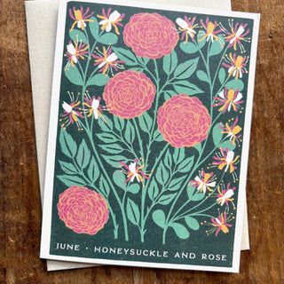Birth Month Flowers: June Greeting Card