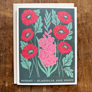 Birth Month Flowers: August Greeting Card
