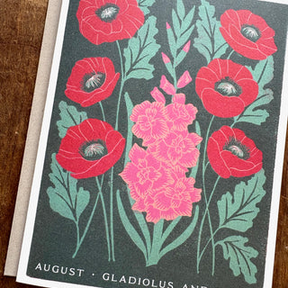 Birth Month Flowers: August Greeting Card
