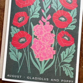 Birth Month Flowers: August Greeting Card