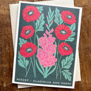 Birth Month Flowers: August Greeting Card