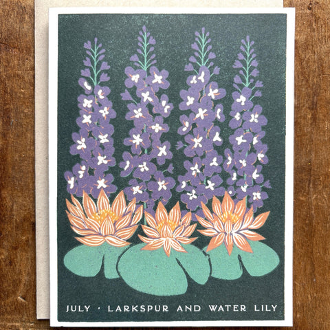Birth Month Flowers: July Greeting Card
