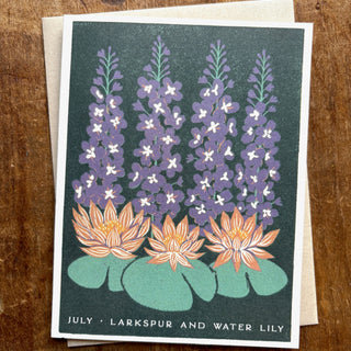 Birth Month Flowers: July Greeting Card