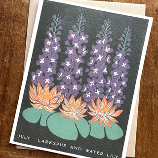 Birth Month Flowers: July Greeting Card