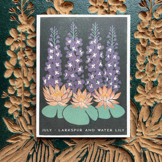 Birth Month Flowers: July Greeting Card