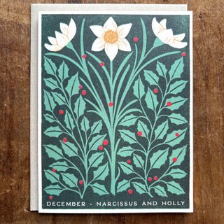 Birth Month Flowers: December Greeting Card