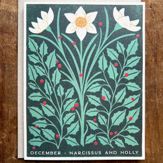 Birth Month Flowers: December Greeting Card