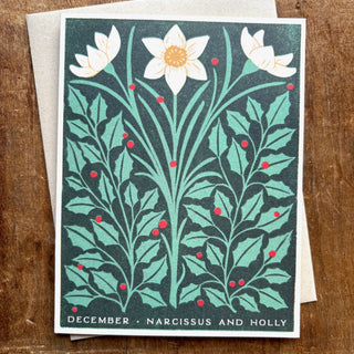 Birth Month Flowers: December Greeting Card