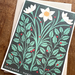 Birth Month Flowers: December Greeting Card