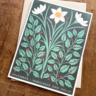 Birth Month Flowers: December Greeting Card