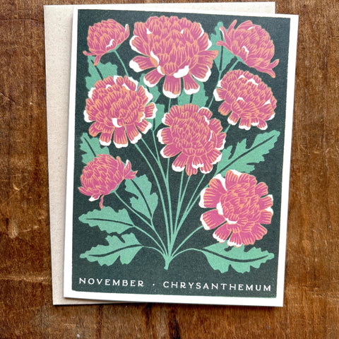 Birth Month Flowers: November Greeting Card