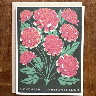 Birth Month Flowers: November Greeting Card