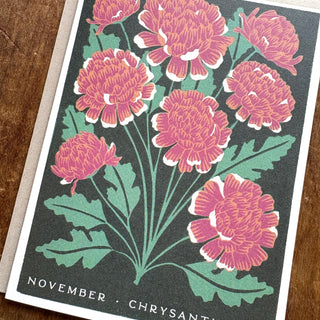 Birth Month Flowers: November Greeting Card